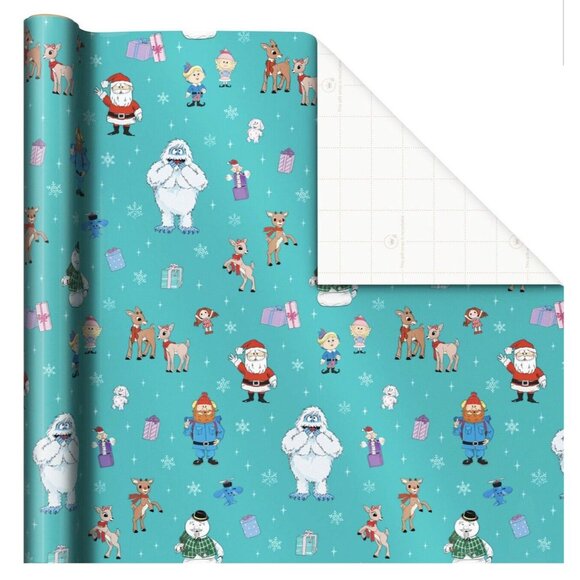 Hallmark Wrapping Paper Christmas Rudolph the Red-Nosed Reindeer Blue 25 sq ft H - Picture 2 of 4